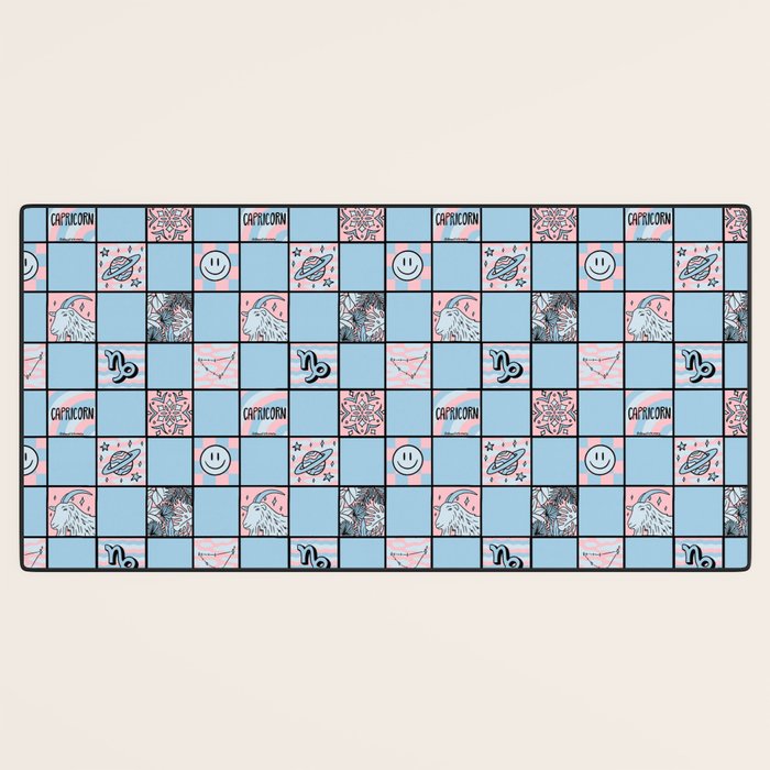 Capricorn Checkered Print Desk Mat Gallery Image 3