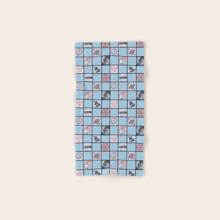Capricorn Checkered Print Bath Towel Gallery Image 1