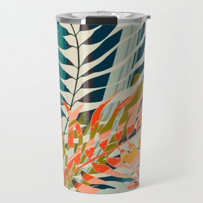 colorful palm leaves Travel Mug Gallery Image 1