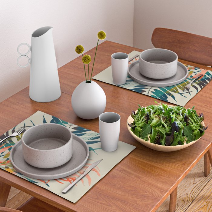 colorful palm leaves Placemat Gallery Image 2