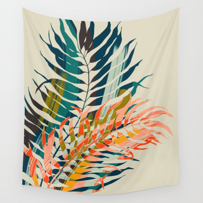 colorful palm leaves Wall Tapestry Gallery Image 4