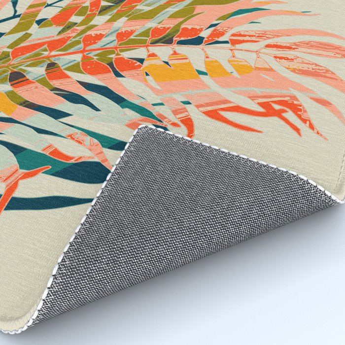 colorful palm leaves Rug Gallery Image 4