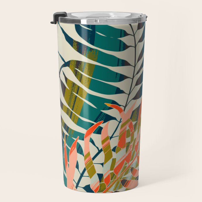 colorful palm leaves Travel Mug Gallery Image 3