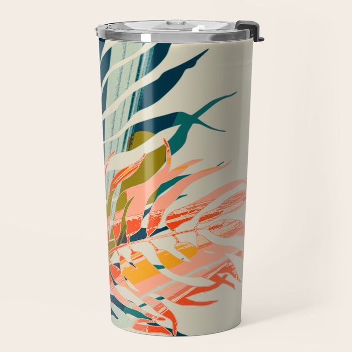 colorful palm leaves Travel Mug Gallery Image 2