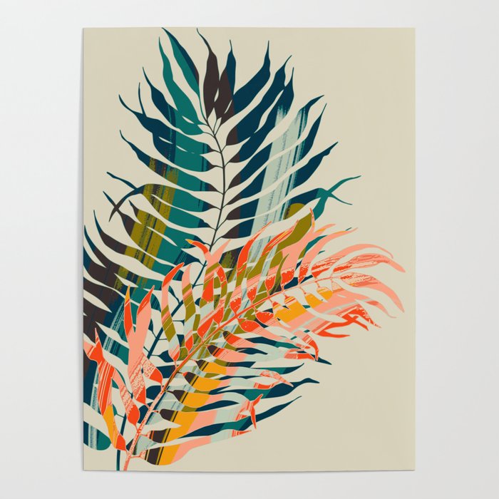 colorful palm leaves Poster Gallery Image 4