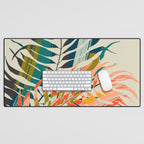 colorful palm leaves Desk Mat Gallery Image 1