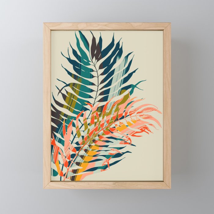 colorful palm leaves Mini Art Print Gallery Image 1