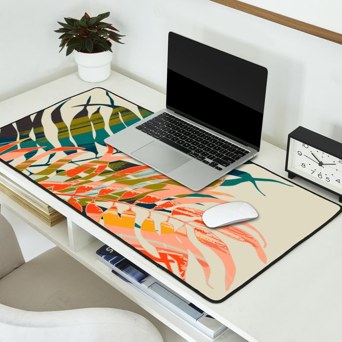 colorful palm leaves Desk Mat Gallery Image 2
