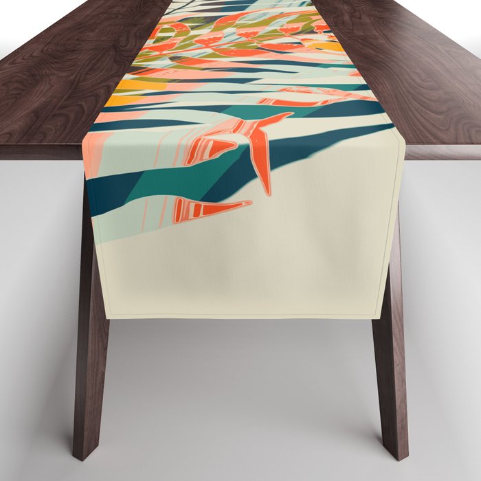 colorful palm leaves Table Runner Gallery Image 1