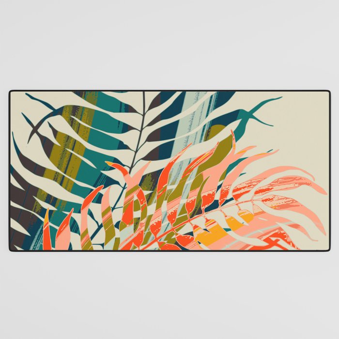 colorful palm leaves Desk Mat Gallery Image 3
