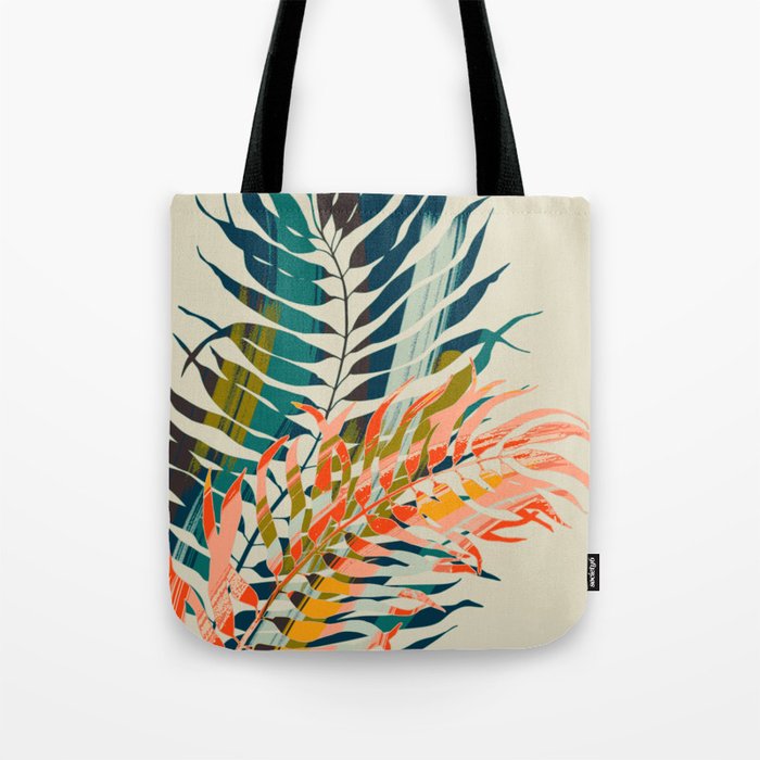 colorful palm leaves Tote Bag Gallery Image 1