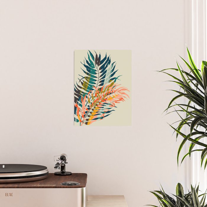 colorful palm leaves Poster Gallery Image 2