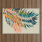 colorful palm leaves Outdoor Rug Gallery Image 1