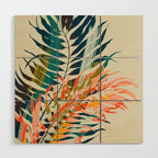 colorful palm leaves Wood Wall Art Gallery Image 1