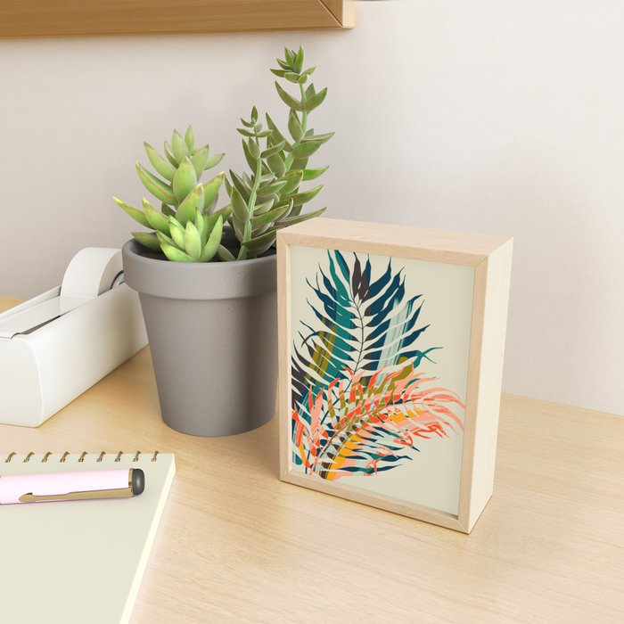 colorful palm leaves Mini Art Print Gallery Image 2