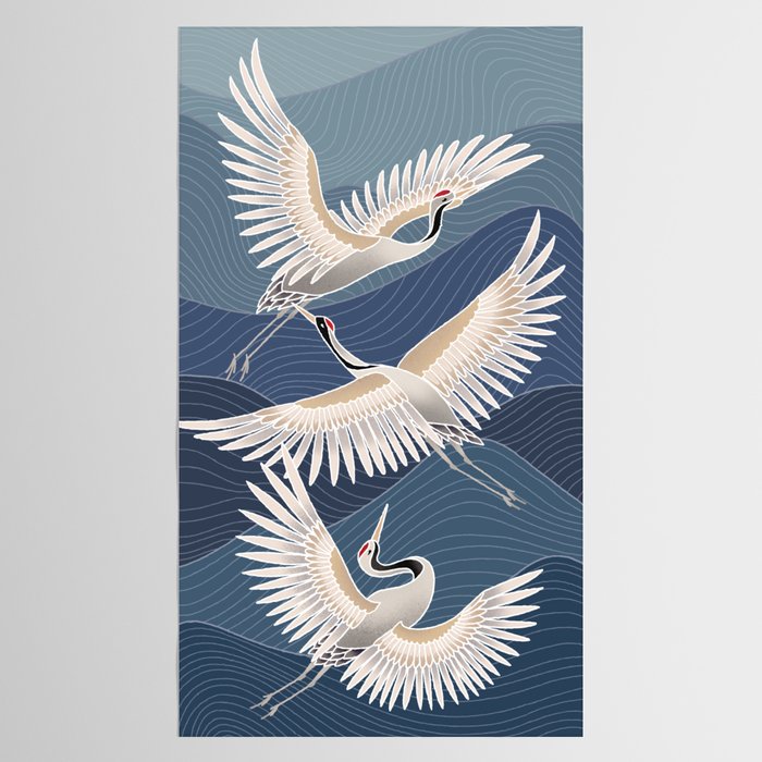 cranes, asian style art Tablecloth Gallery Image 2