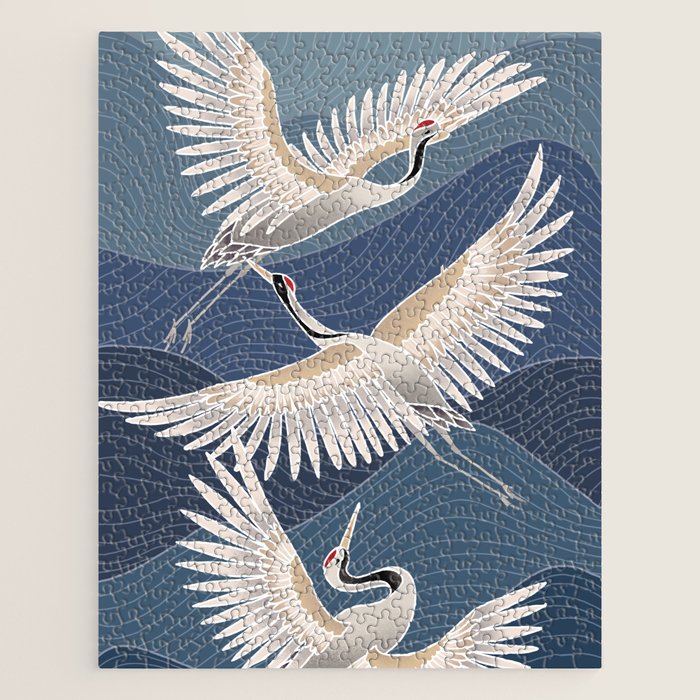 cranes, asian style art Jigsaw Puzzle Gallery Image 1