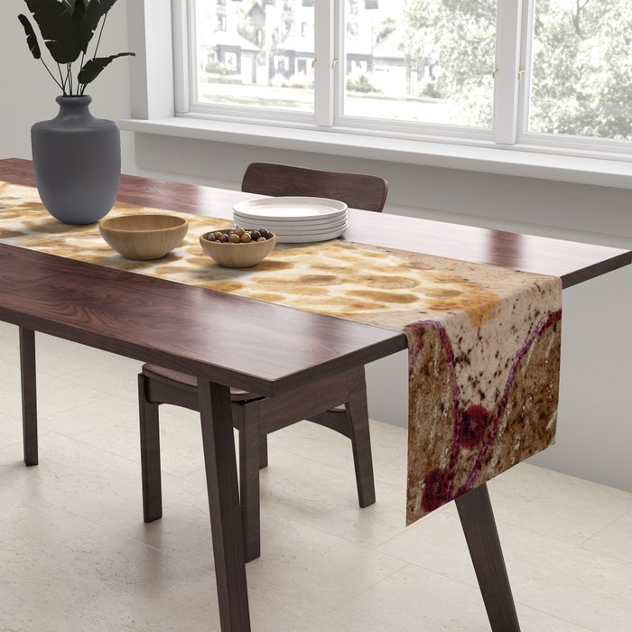 Little Morel Mushrooms in Warm Brown Table Runner Gallery Image 2