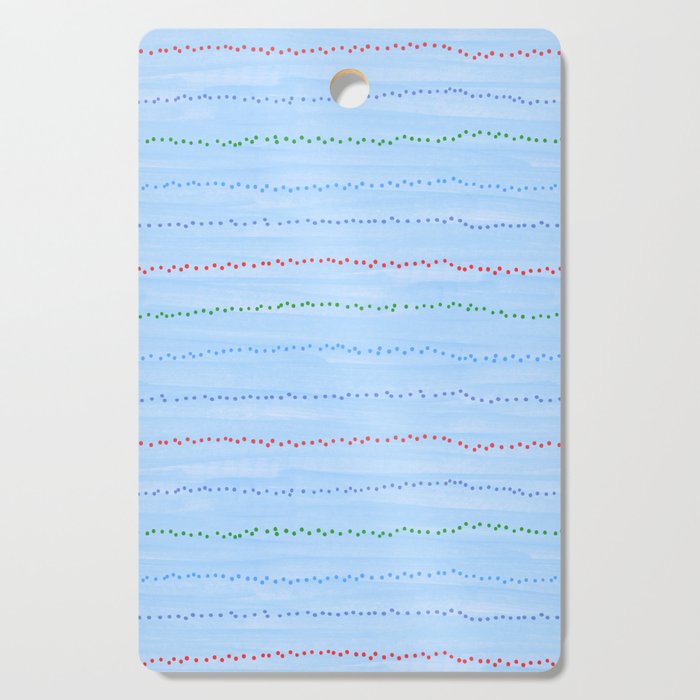 Minimal Doodle Dots in Sky Blue Cutting Board Gallery Image 1