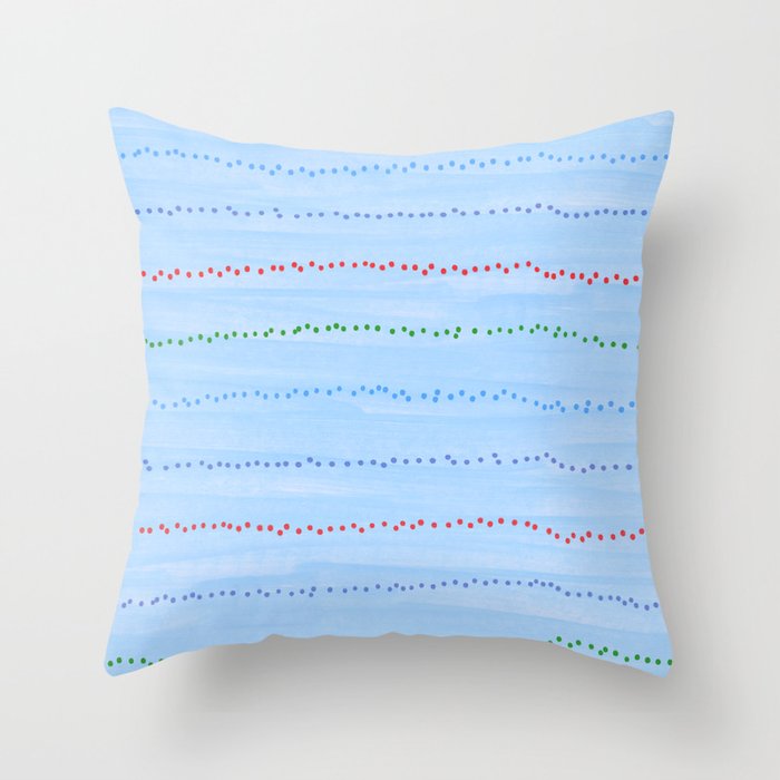 Minimal Doodle Dots in Sky Blue Throw Pillow Gallery Image 6