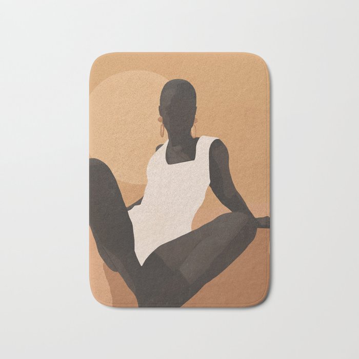 Minimal Abstract Art Sunset Girl 4 Bath Mat Gallery Image 1
