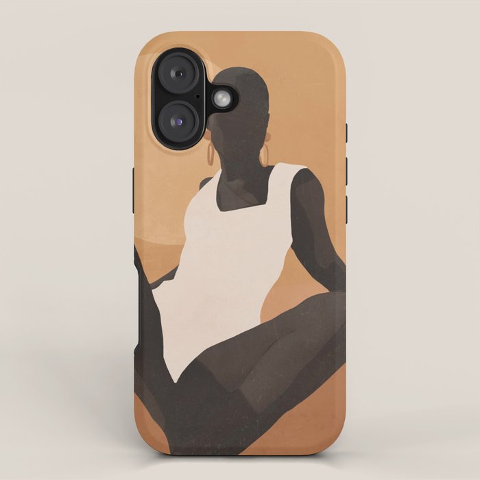 Minimal Abstract Art Sunset Girl 4 iPhone Case Gallery Image 1