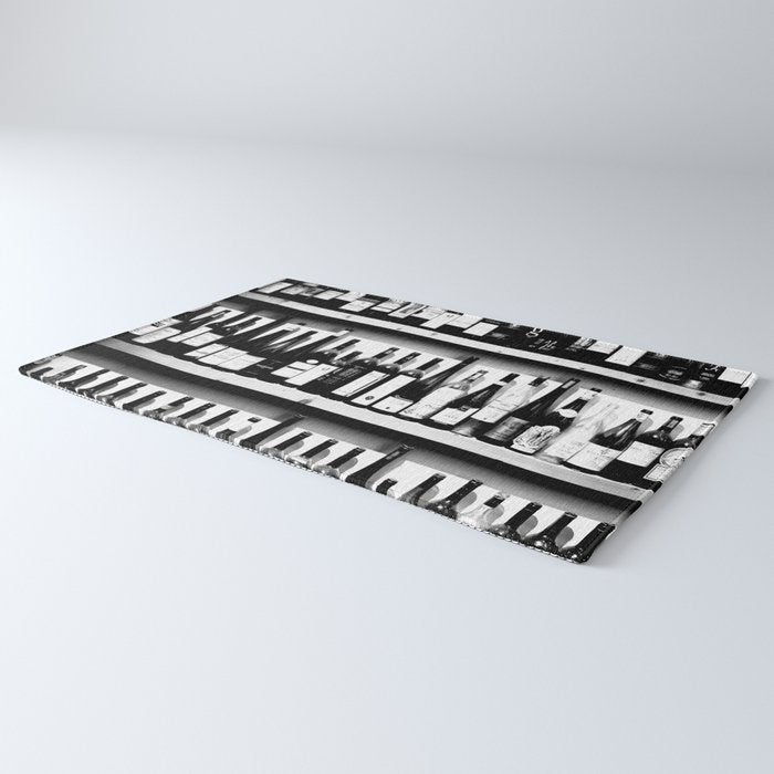 Wine Bottles in Black And White #decor #society6 #buyart Rug Gallery Image 3