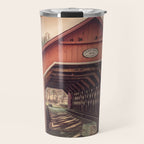 Creamery Covered Bridge Battleboro Vermont Red Historic Romantic Enclosure  Travel Mug Gallery Image 1