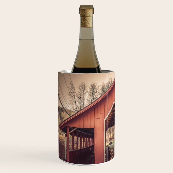 Creamery Covered Bridge Battleboro Vermont Red Historic Romantic Enclosure  Wine Chiller Gallery Image 2