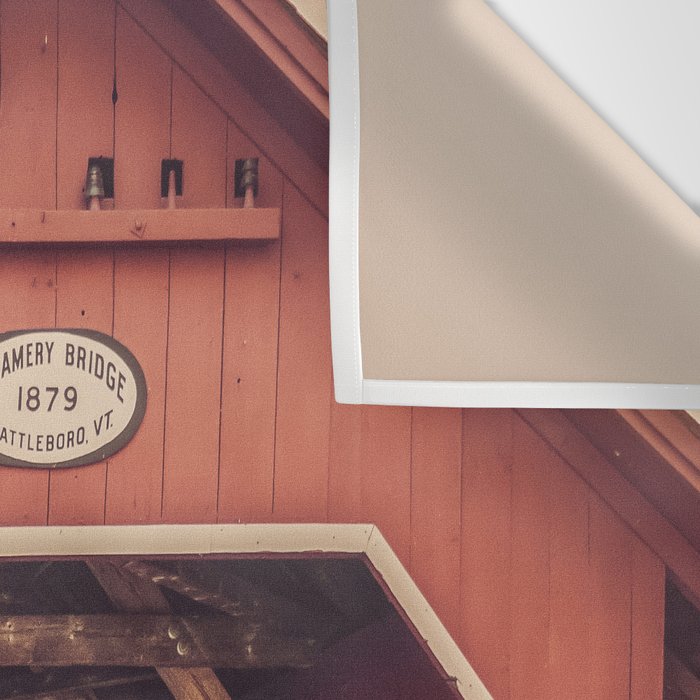 Creamery Covered Bridge Battleboro Vermont Red Historic Romantic Enclosure  Wall Tapestry Gallery Image 3