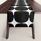 Retro '50s Shapes in Black and White Table Runner Gallery Image 1