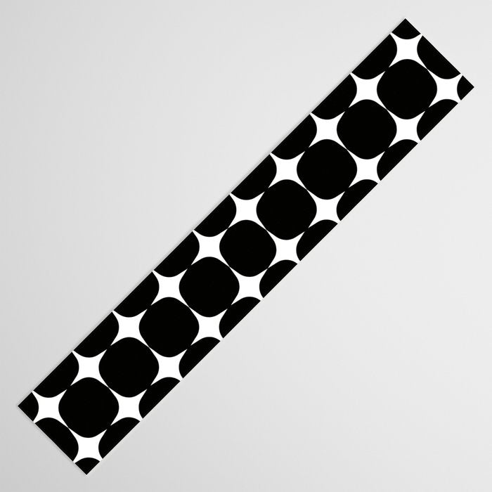 Retro '50s Shapes in Black and White Table Runner Gallery Image 3