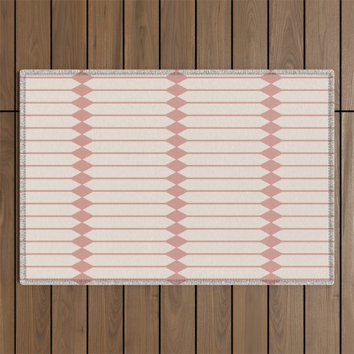 Minimal Geometric Pattern - Rose Outdoor Rug Gallery Image 1