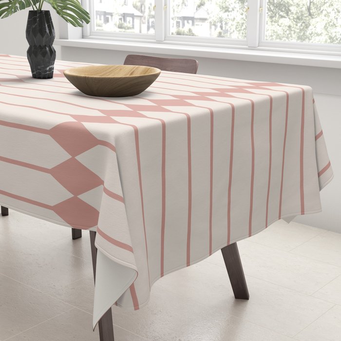 Minimal Geometric Pattern - Rose Tablecloth Gallery Image 3