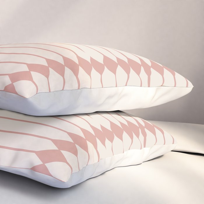 Minimal Geometric Pattern - Rose Pillow Sham Gallery Image 3
