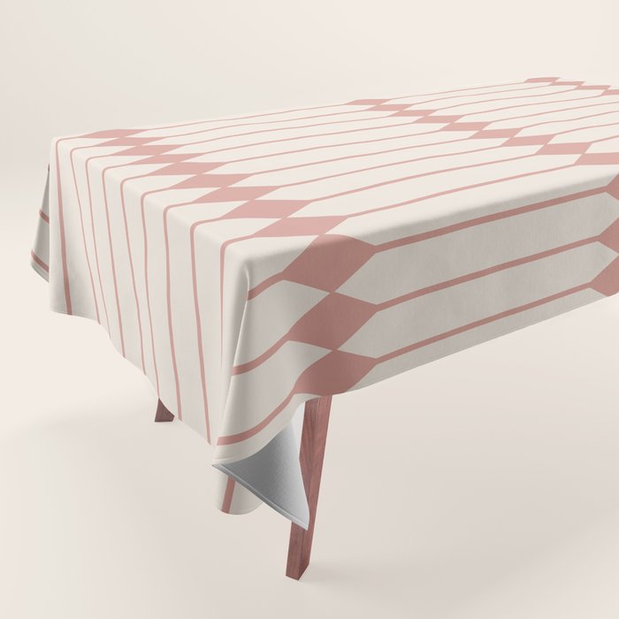 Minimal Geometric Pattern - Rose Tablecloth Gallery Image 1
