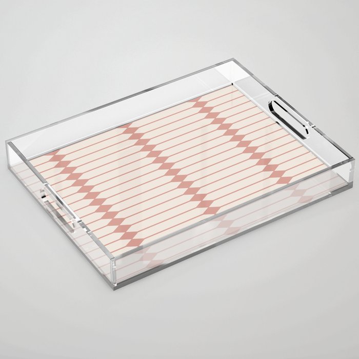 Minimal Geometric Pattern - Rose Acrylic Tray Gallery Image 1