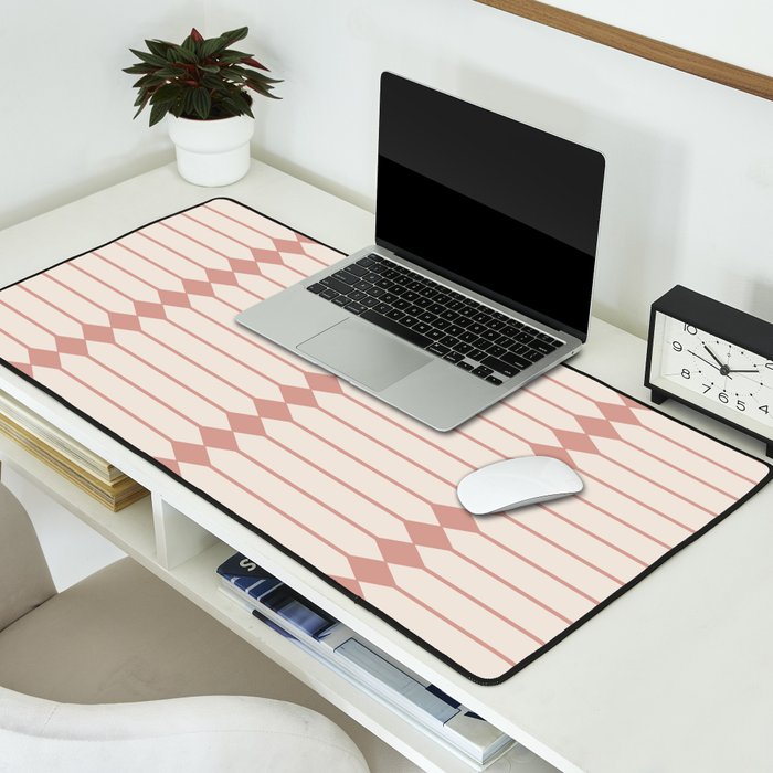 Minimal Geometric Pattern - Rose Desk Mat Gallery Image 2