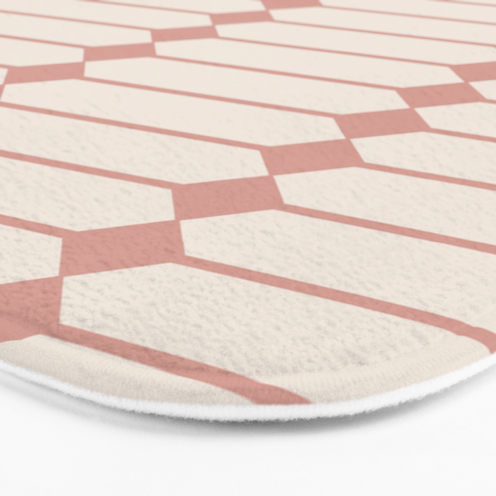 Minimal Geometric Pattern - Rose Bath Mat Gallery Image 3