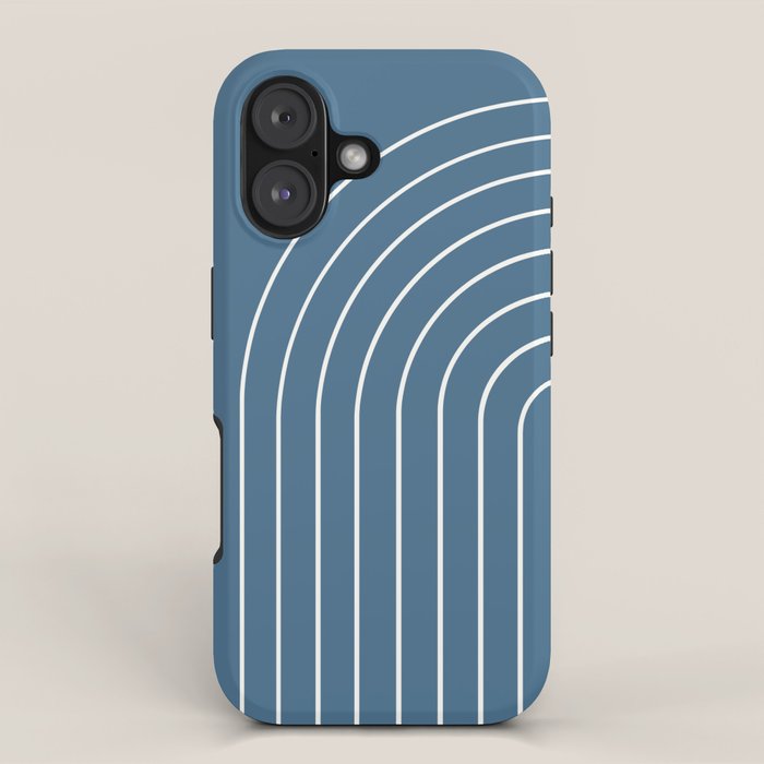 Minimal Arch XXXIV Nautical Blue Modern Geometric Lines iPhone Case Gallery Image 1