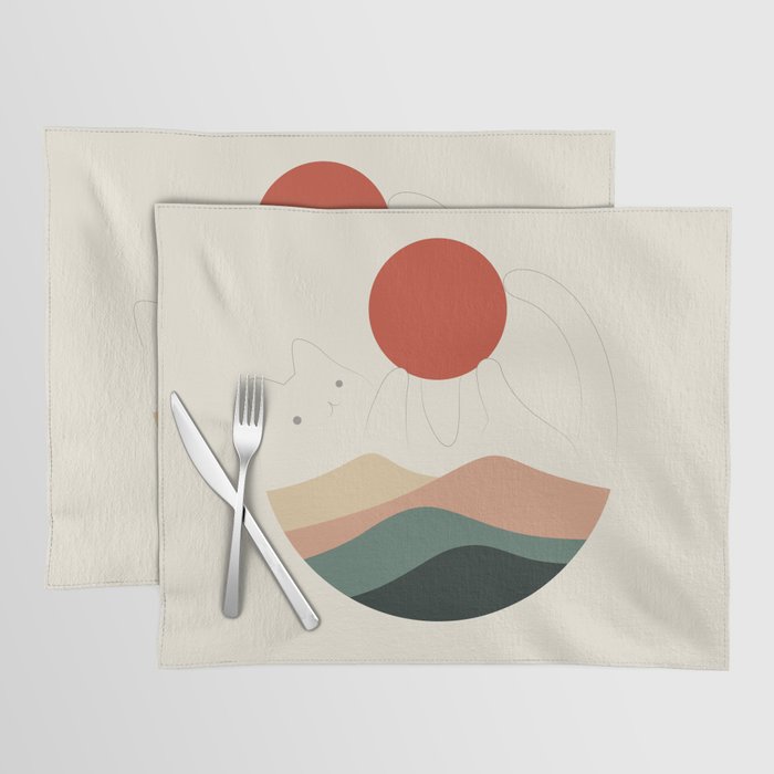 Cat Landscape 137: Holding up the Sun for you Placemat Gallery Image 1