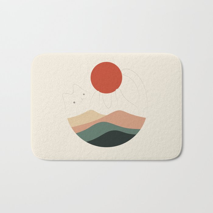 Cat Landscape 137: Holding up the Sun for you Bath Mat Gallery Image 1