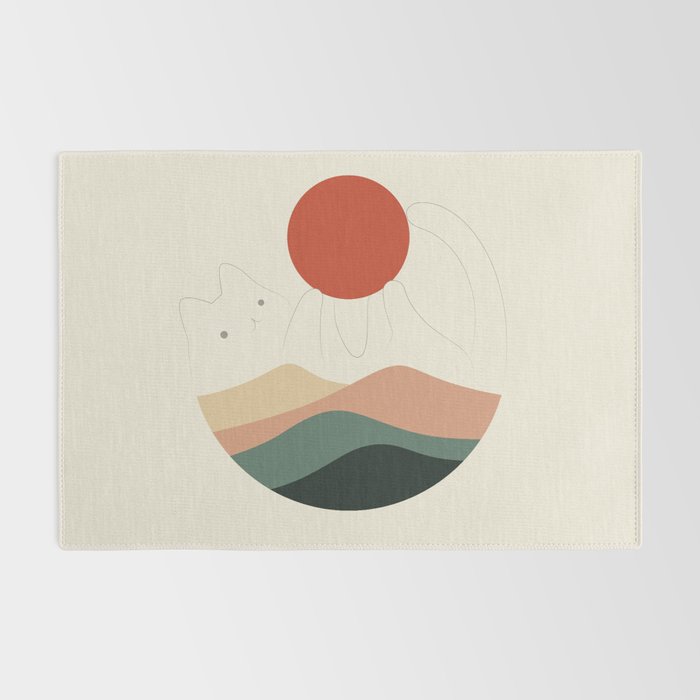 Cat Landscape 137: Holding up the Sun for you Rug Gallery Image 2