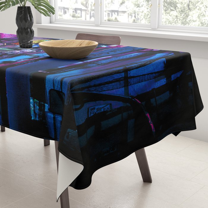 Tokyo's Moody Blue Vibes Tablecloth Gallery Image 3