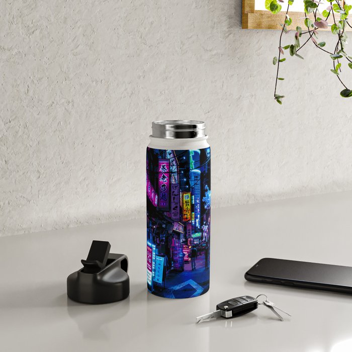 Tokyo's Moody Blue Vibes Water Bottle Gallery Image 4