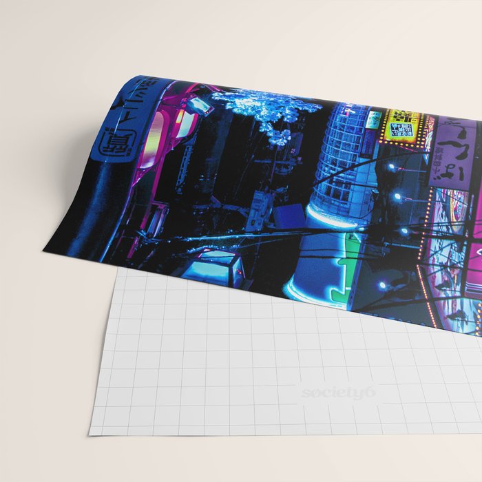 Tokyo's Moody Blue Vibes Wrapping Paper Gallery Image 2