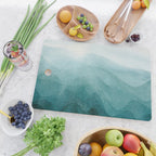 Sunrise in the mountains, dawn, teal, abstract watercolor Cutting Board Gallery Image 2