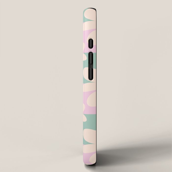 Daisy checkered pattern - Lilac and turquoise  iPhone Case Gallery Image 2