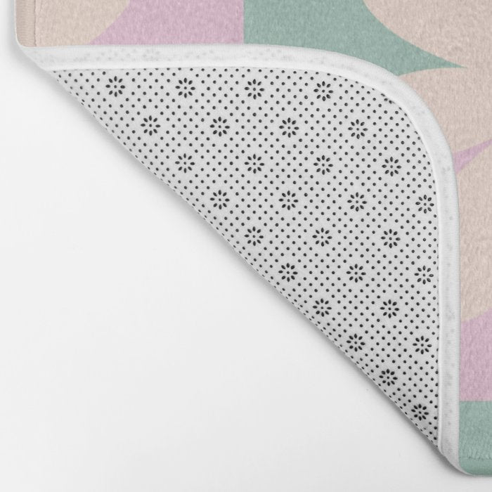 Daisy checkered pattern - Lilac and turquoise  Bath Mat Gallery Image 2