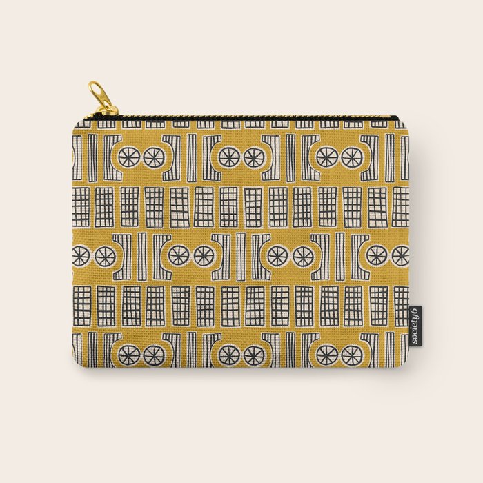 Handcut Geometry - Mustard Carry All Pouch Gallery Image 1